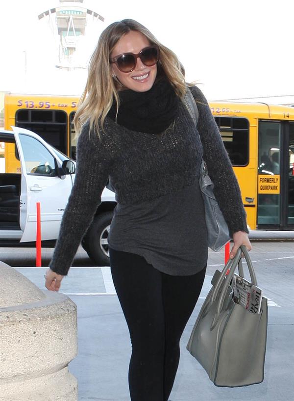 Hilary Duff departing on a flight at LAX Airport 2/18/13 