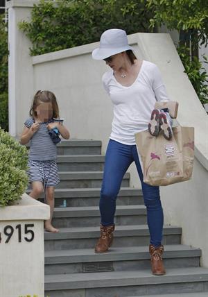 Jennifer Garner Takes daughter Seraphina Affleck to private party in Brentwood (April 28, 2013) 