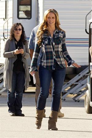 Jennifer Love Hewitt on the set of The Client List in Sherman Oaks February 1, 2013 