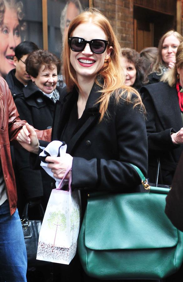 Jessica Chastain in New York City (30.01.2013) - The Heiress outside the Walter Kerr Theater 
