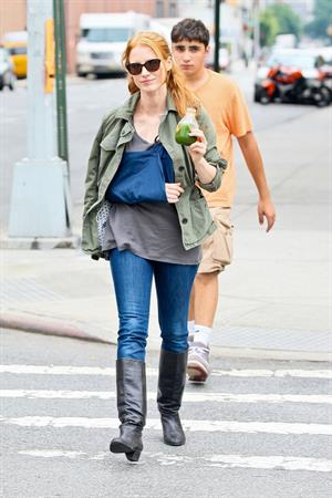 Jessica Chastain - The set of  The Disappearance of Eleanor Rigby  in New York City (13 Jul 2012)