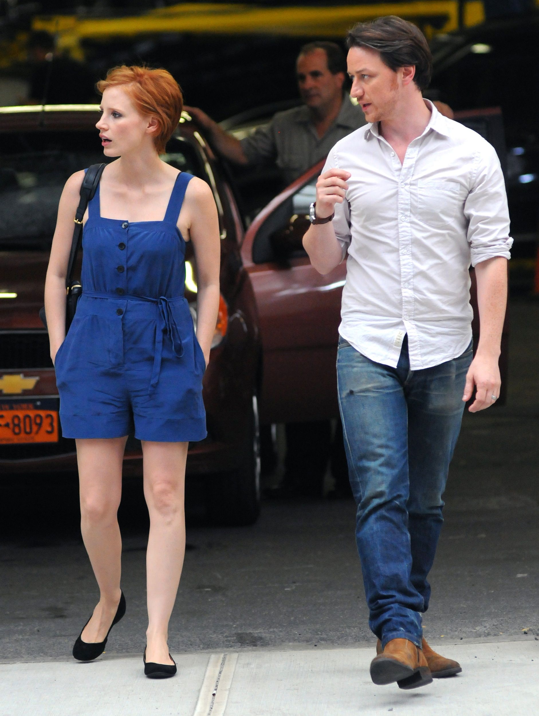 Jessica Chastain - The set of  The Disappearance of Eleanor Rigby  in New York City (13 Jul 2012)