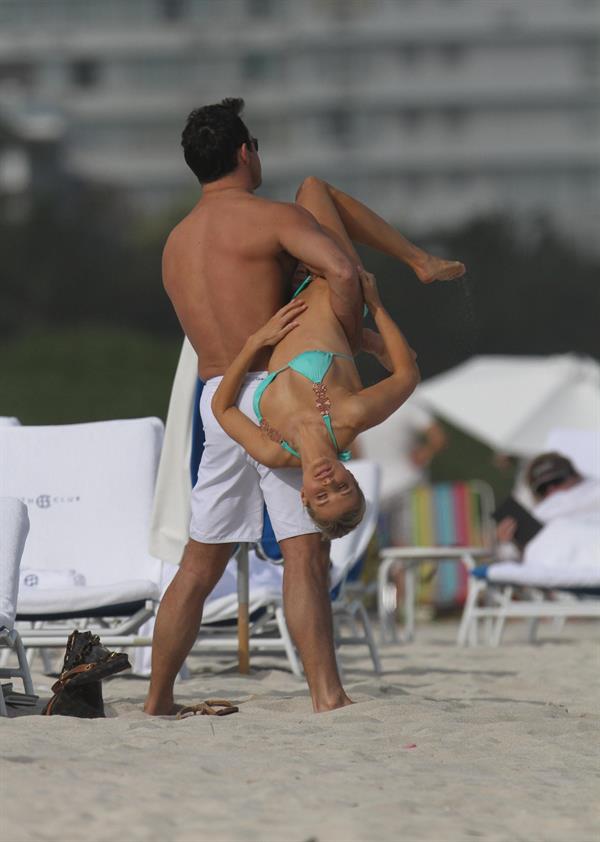 Joanna Krupa bikini candids on the beach in Miami 1/1/13 