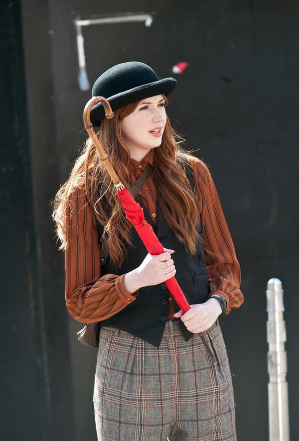 Karen Gillan - Set of 'Not Another Happy Ending' - July 30, 2012