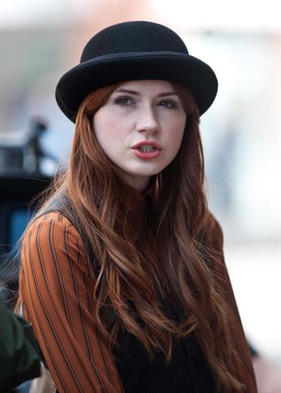 Karen Gillan - Set of 'Not Another Happy Ending' - July 30, 2012