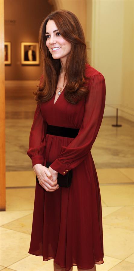 Kate Middleton Visits National Portraits Gallery in London on January 11, 2013