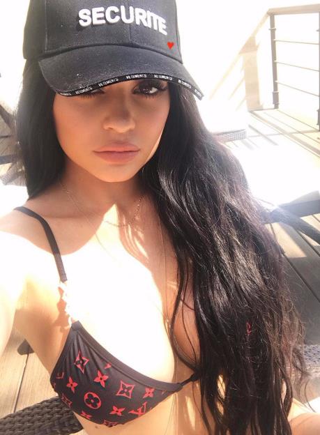 Kylie Jenner in a bikini taking a selfie