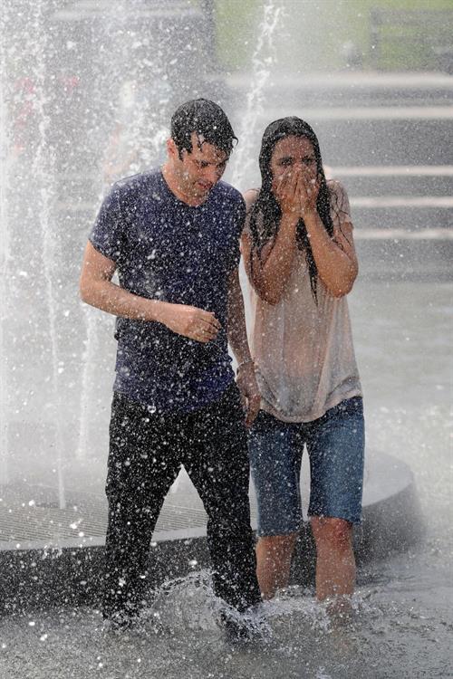 Katie Holmes Films  Mania Days  in Washington Square Park (May 21, 2013) 