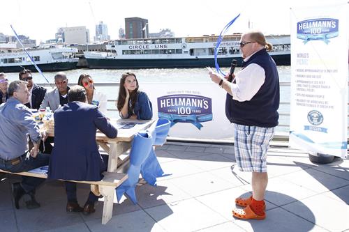 Katie Holmes At Pier 84 to Celebrate Hellmann`s 100th birthday At an Event Benefiting Feeding America 