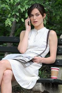 Keira Knightley on the set of 'Can A Song Save Your Life' in Central Park 8/7/12 