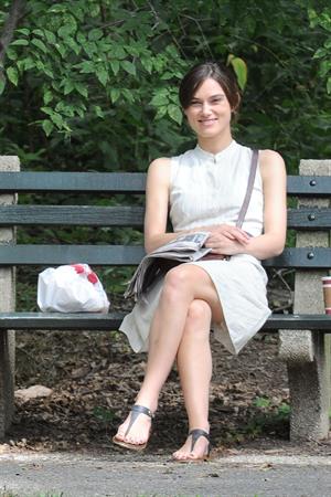 Keira Knightley on the set of 'Can A Song Save Your Life' in Central Park 8/7/12 