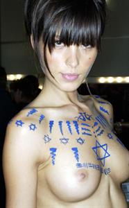 Petra Němcová in body paint - breasts