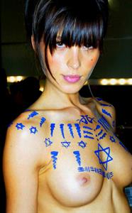 Petra Němcová in body paint - breasts