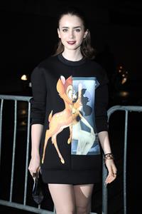 Lily Collins Givenchy Show Fashion Week 9/29/13