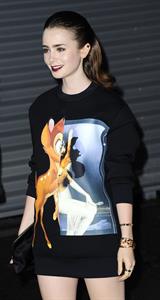 Lily Collins Givenchy Show Fashion Week 9/29/13