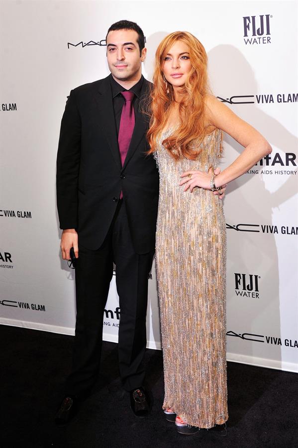 Lindsay Lohan amfAR New York Gala To Kick Off Fall 2013 Fashion Week on February 6, 2013