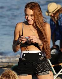Lindsay Lohan - arriving to the beach in Malibu - August 12, 2012