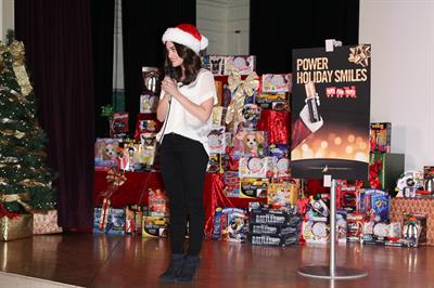 Lucy Hale Power Holiday Smiles campaign NY 11/20/12 