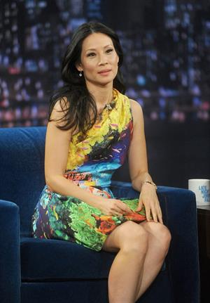 Lucy Liu Late Night with Jimmy Fallon in NYC 1/29/13 