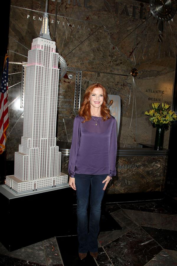 Marcia Cross Marcia Cross Lights The Empire State Building In Honor Of Plan International USA on October 10, 2012