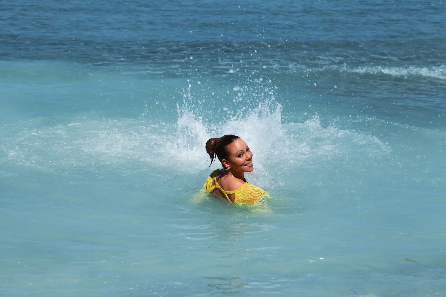 Mariah Carey Looks stunning as she relaxes in the water while on Easter vacation April 2, 2013