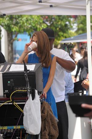 Maria Menounos On the set of Extra in Los Angeles on June 6, 2013