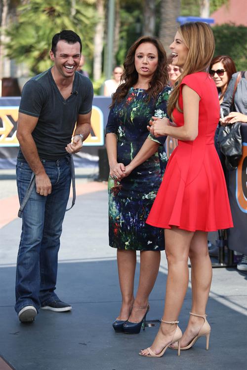 Maria Menounos on the set of Extra in LA on September 10, 2013