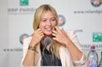 Maria Sharapova Speaks during a press conference at the Roland Garros May 24, 2013 
