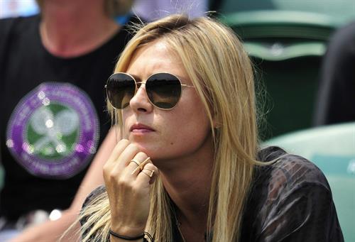Maria Sharapova Watches her boyfriend Day 4 of the Wimbledon Tennis Championships June 27, 2013 