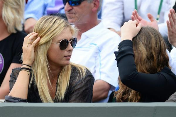 Maria Sharapova Watches her boyfriend Day 4 of the Wimbledon Tennis Championships June 27, 2013 