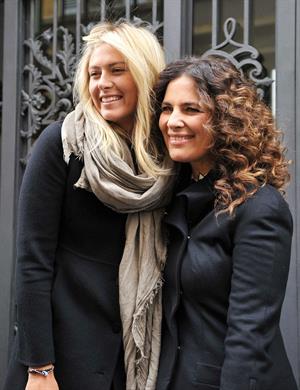 Maria Sharapova Giorgio and Roberta Armani meet tennis star Maria Sharapova at Armani's palace. November 30, 2012 