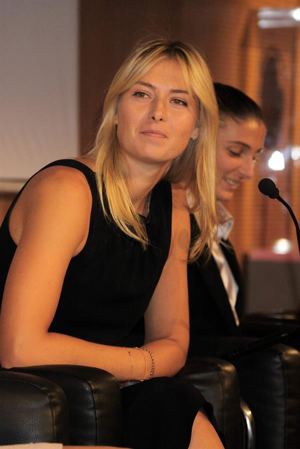 Maria Sharapova attends a press conference to present Saturday's exhibition match Milan November 30, 2012 
