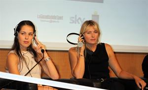 Maria Sharapova attends a press conference to present Saturday's exhibition match Milan November 30, 2012 