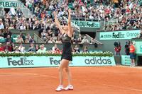 Maria Sharapova playing in Semi-Finals of 2012 Women's French Open Tennis Tournament June 7, 2012