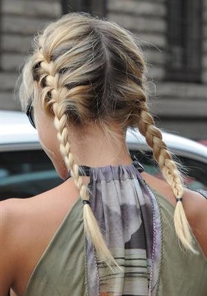 Michelle Hunziker Seen at Atelier Trussardi in Milan on June 27, 2013