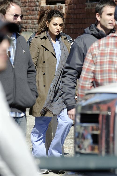 Mila Kunis Pictures Mila Kunis on the set of The Angriest Man In Brooklyn in Hollywood (February 20, 2013)