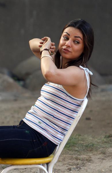 Mila Kunis - Booty in tight jeans on the set of  Blood Ties  in New York City (May 29, 2012)