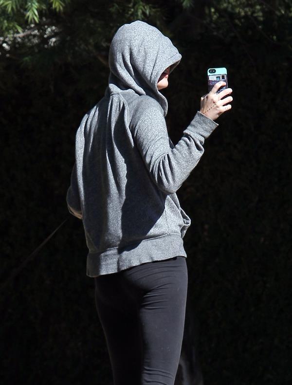 Miley Cyrus walking her dog in Studio City 1/28/13 