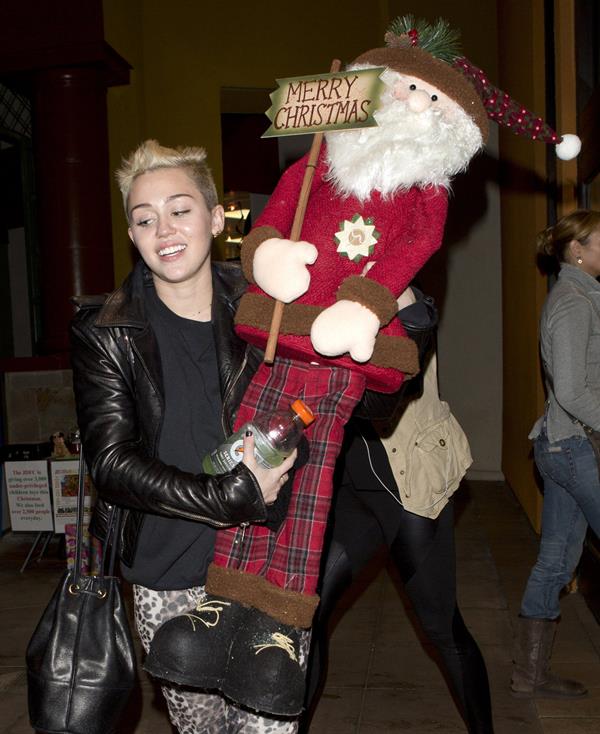 Miley Cyrus Leaving Rite Aid in Studio City on December 22, 2012