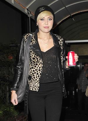 Miley Cyrus leaves recording studio in West Hollywood 10/10/12 