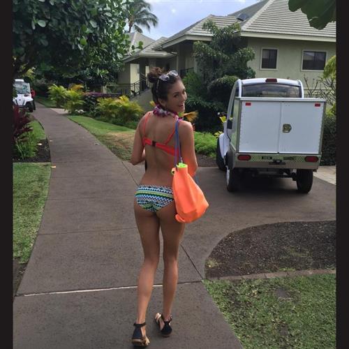 Nina Dobrev in a bikini - ass