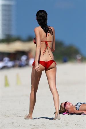 Nicole Trunfio bikini candids in Miami Beach 11/1/12