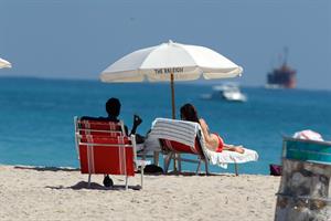 Nicole Trunfio bikini candids in Miami Beach 11/1/12