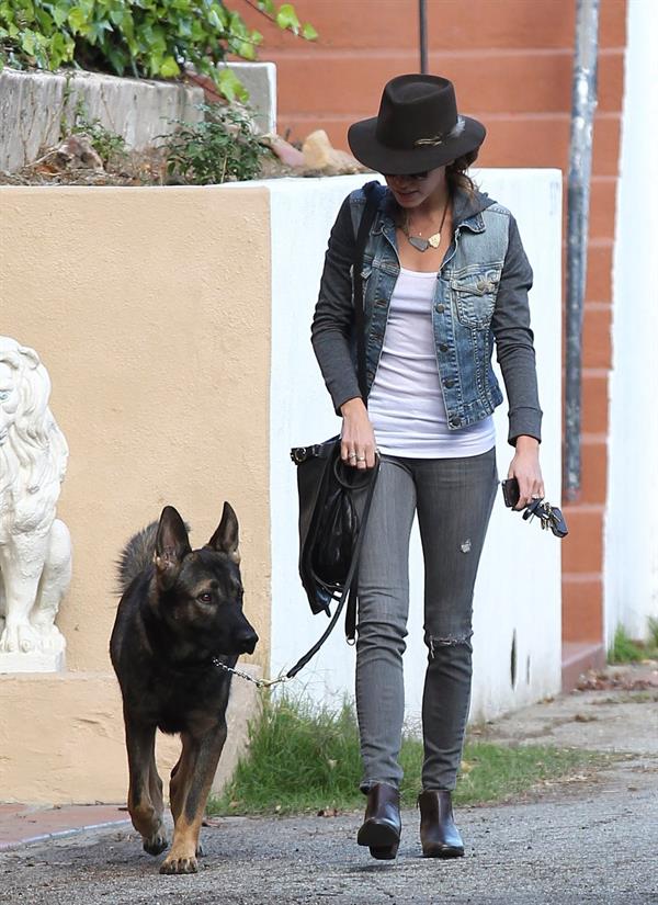 Nikki Reed Takes her dog out for a walk in Sherman Oaks, California (November 19, 2012) 