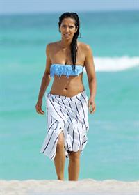 Padma Lakshmi in a bikini on the beach in Miami, Florida - December 8, 2012 