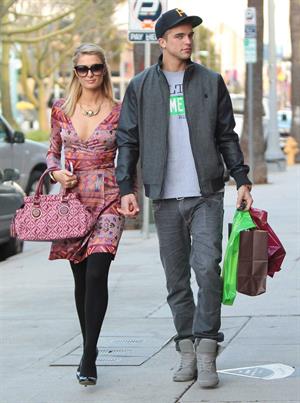 Paris Hilton and River Viiperi shop in Beverly Hills. February 9, 2013 