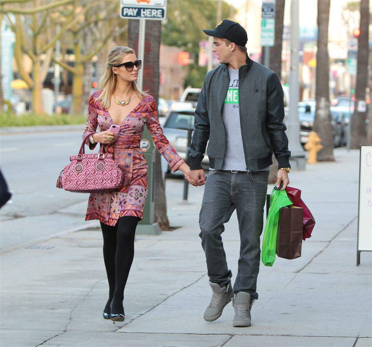 Paris Hilton and River Viiperi shop in Beverly Hills. February 9, 2013 