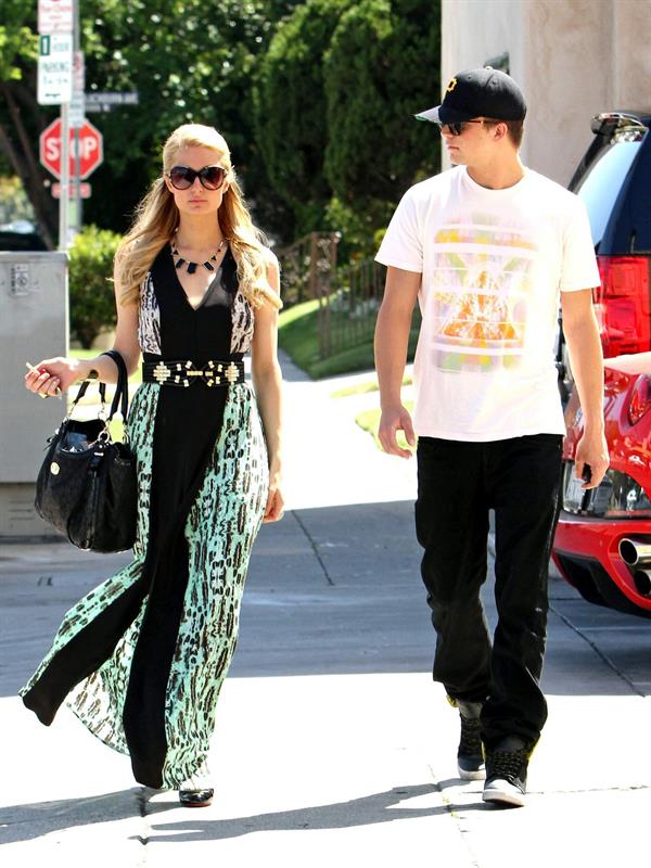 Paris Hilton stops by Anastasia Spa in Beverly Hills, California April 10, 2013 