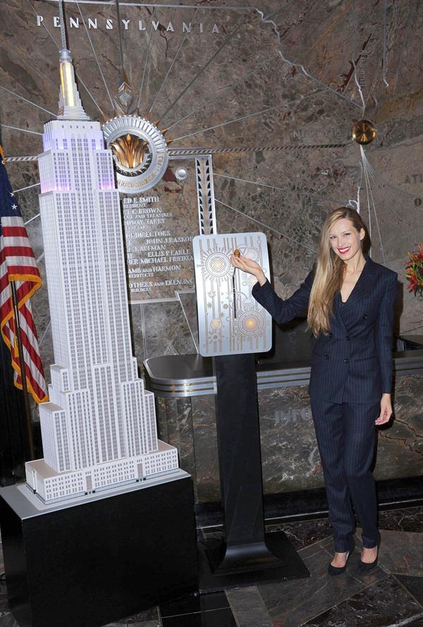 Petra Nemcova Empire State Building in NYC 10/16/12 