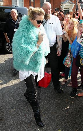 Rita Ora - Arriving to BBC Maida Vale Studios in London August 10, 2012
